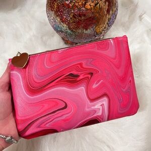 Ipsy Pink and Red Swirl Cosmetic Bag